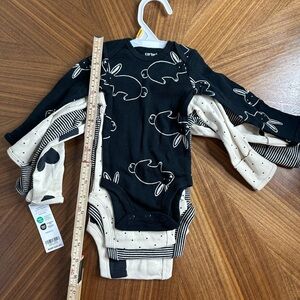 Carter's Black and White Bunny Print Long Sleeve Tee